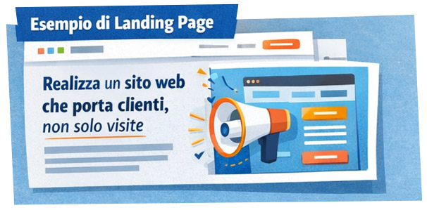 Mockup di esempio: landing page per un servizio di realizzazione siti web orientato alla conversione